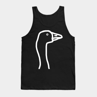 White Line Goose Minimal Portrait Tank Top